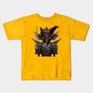 Black crow samurai face Kids T-Shirt